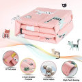 Cartoon Printed Pink Cat Weighted Blanket For Kids Organic Cotton Heavy Blankets Help Sleep Reduce Anxiety Quilt